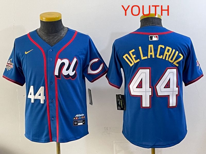 Youth 2025 Cincinnati Reds #44 De Lacruz Blue All star Nike MLB Jersey style 04->youth mlb jersey->Youth Jersey